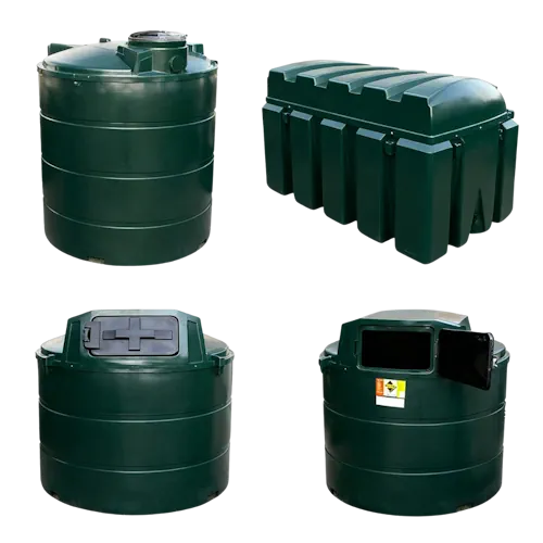 Bovengrondse mazouttank UV-proof kunststof groen – dubbelwandige stookolietank voor buitenopstelling