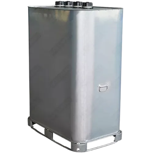 Bovengrondse dubbelwandige metalen mazouttank voor verhuur, ideaal voor tijdelijke opslag van stookolie.