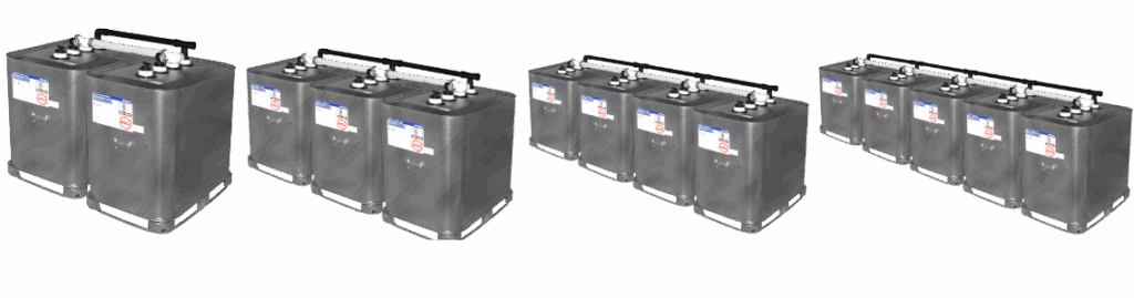 Gekoppelde bovengrondse stookolietanks verzinkt – dubbelwandige metalen mazouttanks in opstellingen van 2 tot 5 tanks voor binnen en buiten