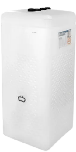 Individuele bovengrondse mazouttank in witte kunststof – compacte dubbelwandige stookolietank voor binnengebruik