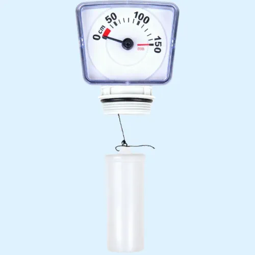 Mechanische peilmeter om het mazoutniveau in de tank af te lezen.