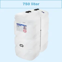 Dubbelwandige kunststof mazouttank van 750 liter – compacte, veilige opslag voor stookolie.