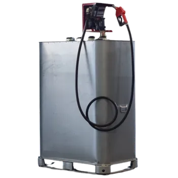 Metalen dieseltank met pomp en slang, voldoet aan de wetgeving mazouttank voor professioneel gebruik.